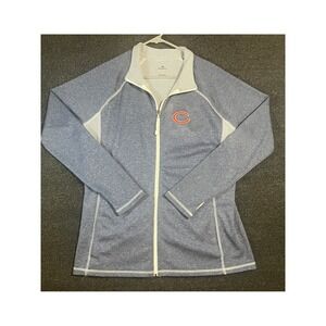 Majestic Chicago Bears Womens XXL Full Zip Heather Blue Mesh Track Jacket NFL